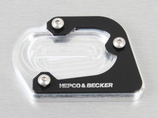 Hepco&amp;Becker Seitenständerplatte silber/schwarz für BMW R1200GS LC 2013-2018
