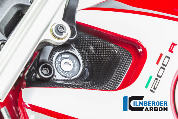 Carbon Zündschlossabdeckung glanz für Ducati Monster 1200 R ab 2016 / Monster 821