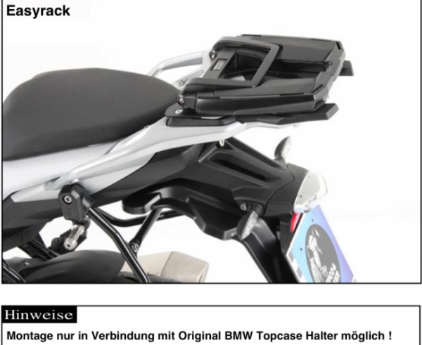 Easyrack Kombination mit originalem BMW Topcaseträger schwarz für BMW S1000XR (2015-2019)