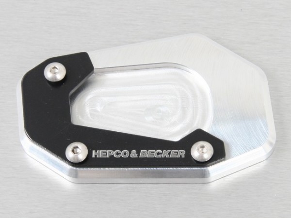 Hepco&amp;Becker Seitenständerplatte silber/schwarz für BMW R1200R 2011-2014
