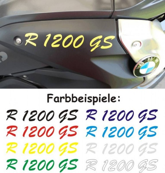 Schriftzug Aufkleber Brush in Wunschfarbe für BMW R1200GS