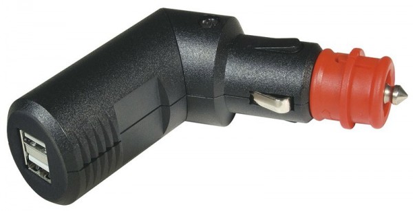 Doppel USB Ladestecker winkelbar 12V / 5V, 2 x 2.5A Zigarettenanzünder - und Bordnetz - Steckdosen