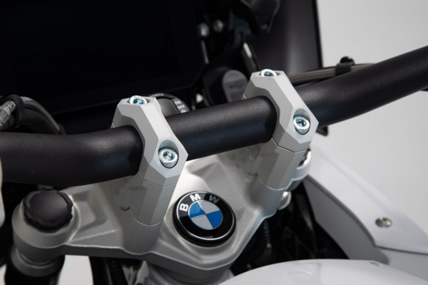 SW-Motech Lenkererhöhung H=40 mm Silbern für BMW R1200GS LC (12-18) / R1250GS (18-)
