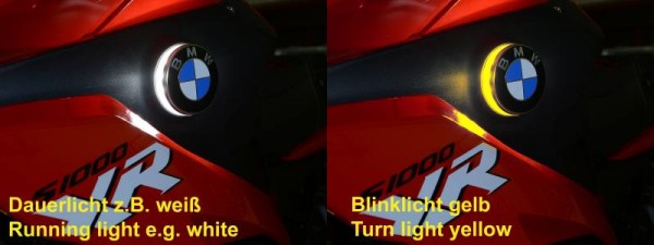 Zweifarbige LED Emblemblinker für BMW S1000XR ab 2014 + ab 2019