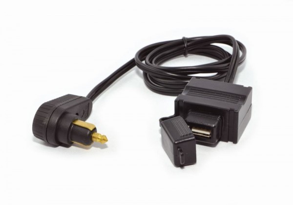 USB - Tankrucksack - Kabel mit Winkelstecker für DIN-Bordsteckdose