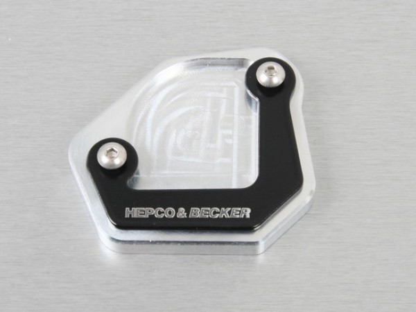 Hepco&amp;Becker Seitenständerplatte silber/schwarz für BMW F650GS 2008-2011