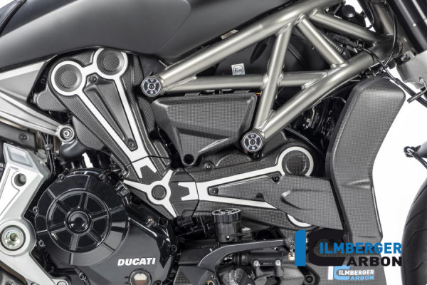 Carbon Zahnriemenabdeckung mit Chrome-Zierstreifen matt für Ducati XDiavel ab 2016