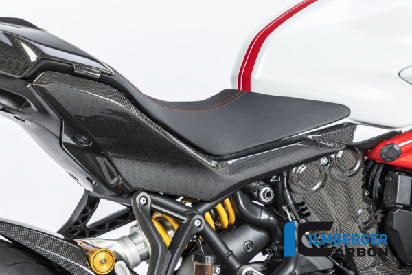 Carbon Seitendeckel unter Sitz rechts glanz für Ducati Supersport 939 / S