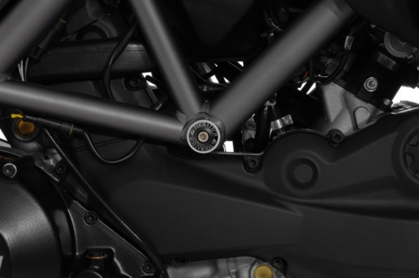 Touratech Rahmenstopfen *klein* (Paar) schwarz eloxiert für Ducati Multistrada 1200 bis 2014 + 950