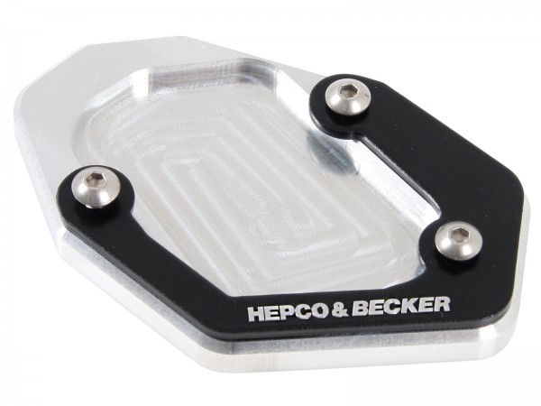 Hepco&amp;Becker Seitenständerplatte silber/schwarz für BMW R1200GS 2008-2012