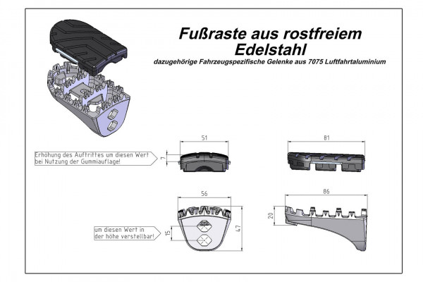 SW-Motech ION Fußrasten Kit für Honda XRV650 / 750 (87-03) XL600V (87-99) CRF1000L
