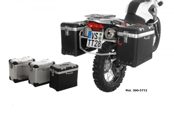 Touratech ZEGA Pro Koffersystem 38/38 Liter mit Edelstahlträger BMW F650GS + Dakar