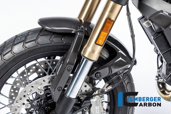 Carbon Vorderer Kotflügelhalter links glänzend für Ducati Scrambler 1100 ab 2017